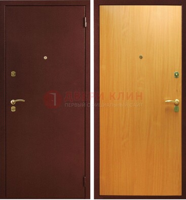 Коричневая железная дверь с порошковым окрасом ДП-139